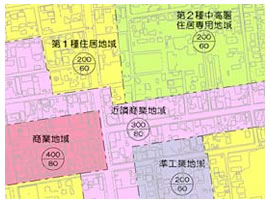 都市計画用途地域計画図