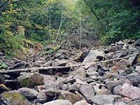 暴れた後の砂防渓流